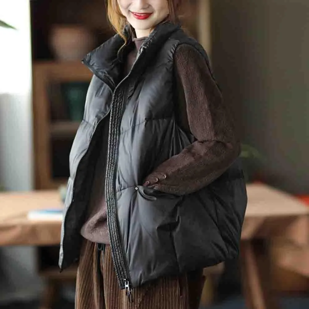 Women's Down Vest - Short Sleeveless Lightweight Jacket