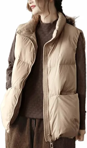 Women's Down Vest - Short Sleeveless Lightweight Jacket