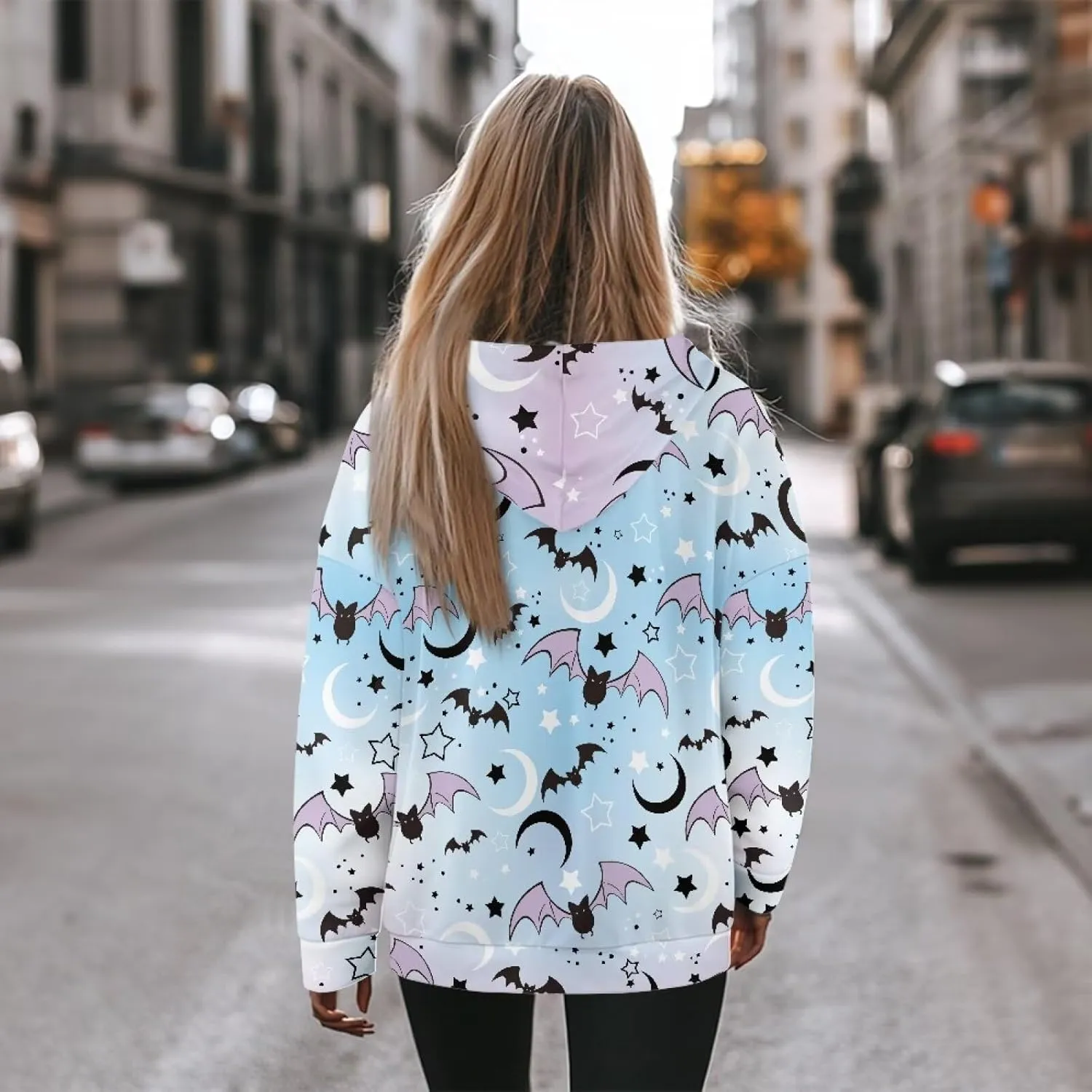 Women's Loose Hooded Pullover Sweatshirt Drop Shoulder Oversized Hoodie Long Sleeve Fall Winter Clothes X-2XL