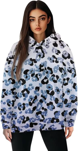Women's Loose Hooded Pullover Sweatshirt Drop Shoulder Oversized Hoodie Long Sleeve Fall Winter Clothes X-2XL