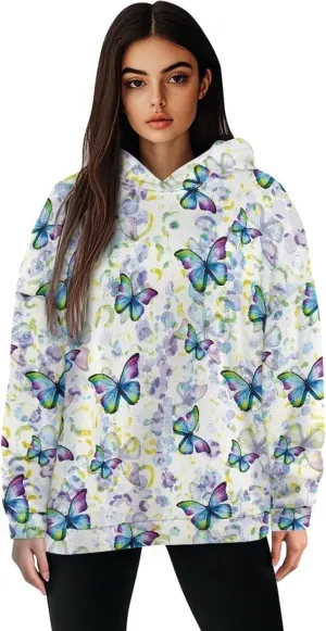 Women's Loose Hooded Pullover Sweatshirt Drop Shoulder Oversized Hoodie Long Sleeve Fall Winter Clothes X-2XL