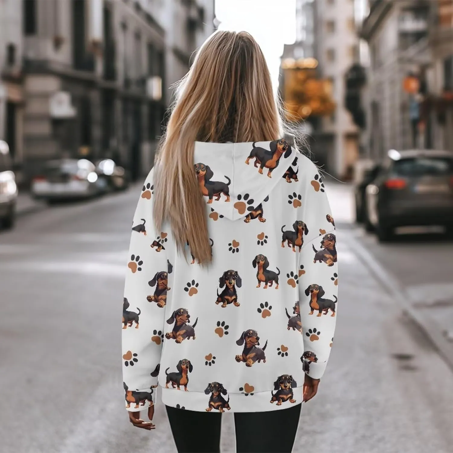 Women's Loose Hooded Pullover Sweatshirt Drop Shoulder Oversized Hoodie Long Sleeve Fall Winter Clothes X-2XL