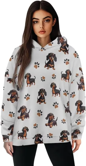 Women's Loose Hooded Pullover Sweatshirt Drop Shoulder Oversized Hoodie Long Sleeve Fall Winter Clothes X-2XL