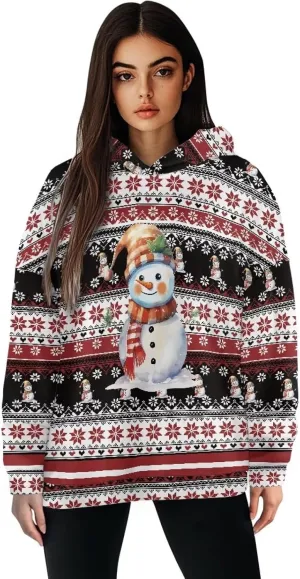 Women's Loose Hooded Pullover Sweatshirt Drop Shoulder Oversized Hoodie Long Sleeve Fall Winter Clothes X-2XL