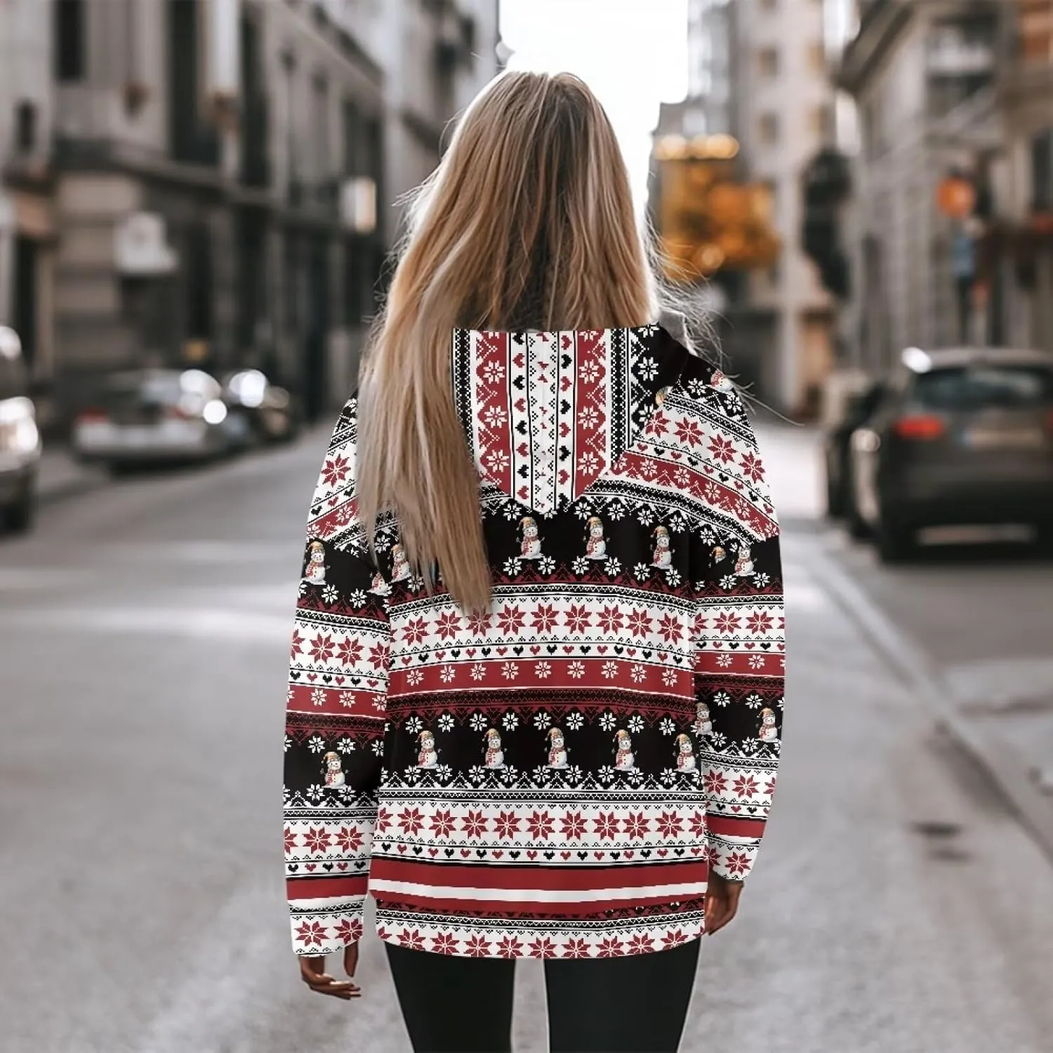 Women's Loose Hooded Pullover Sweatshirt Drop Shoulder Oversized Hoodie Long Sleeve Fall Winter Clothes X-2XL