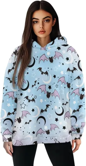 Women's Loose Hooded Pullover Sweatshirt Drop Shoulder Oversized Hoodie Long Sleeve Fall Winter Clothes X-2XL