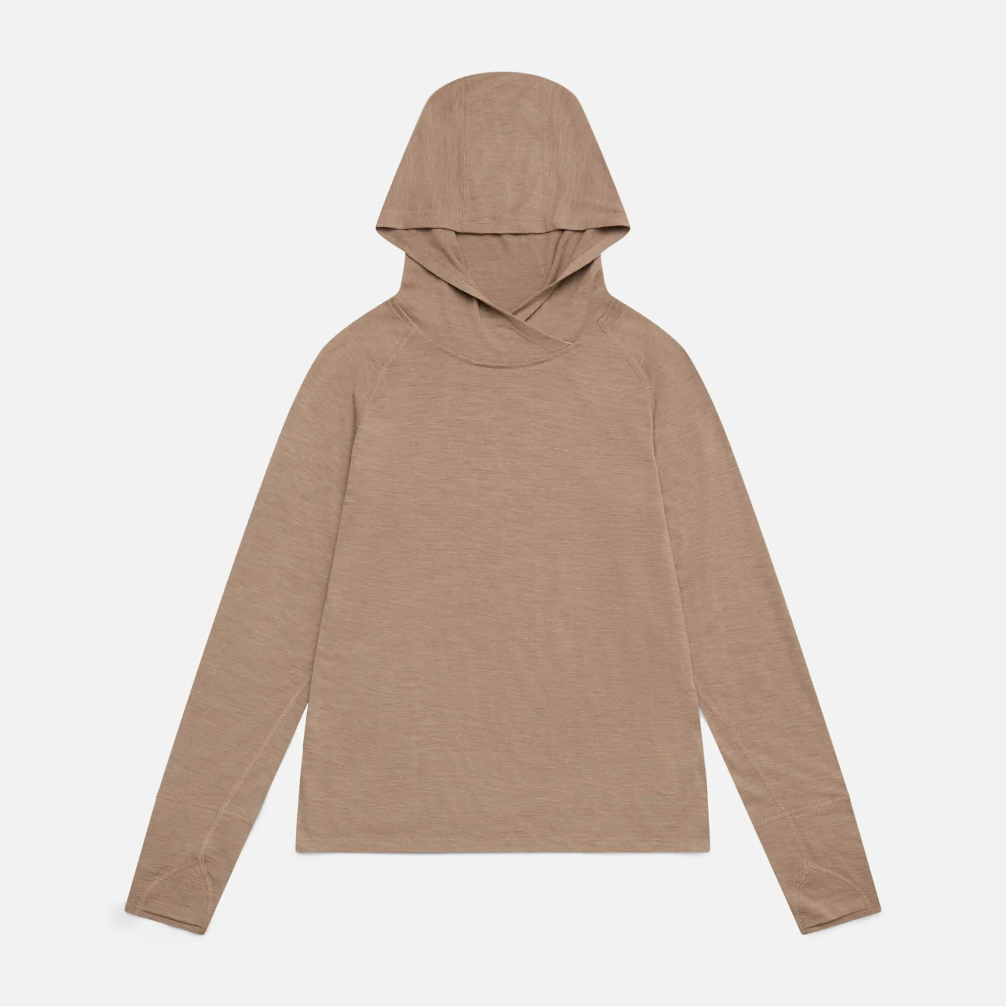 Womens Merino LS Hoody Stone Marle