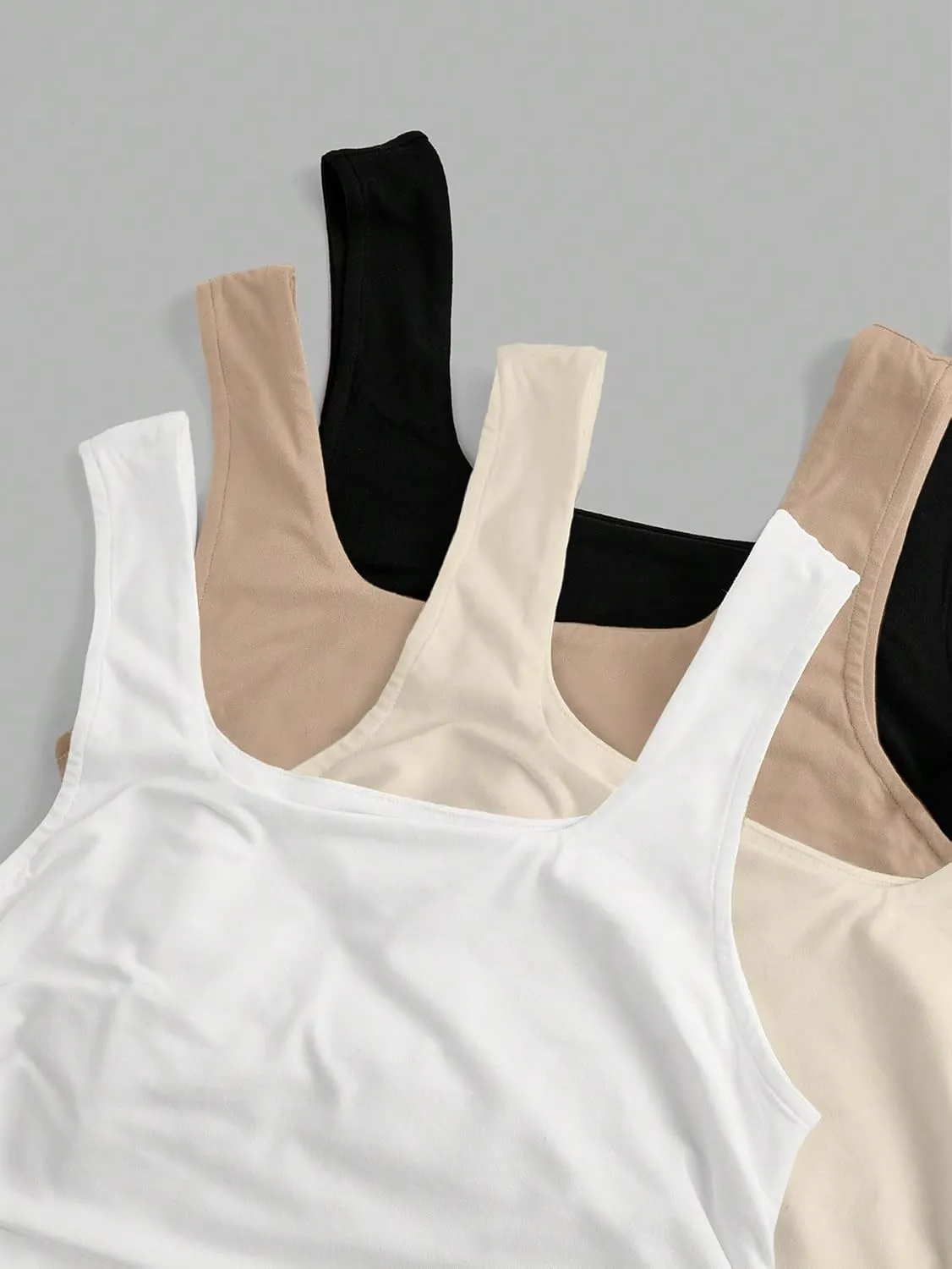 Womens Sleeveless Camisole Tank Tops Blouse Regular Scoopneck Slimming Casual Fitted Tank Top