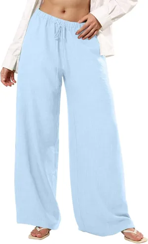 Women's Summer Casual Flowy Wide-Legged Dressy Loose Fit Fashion Pants