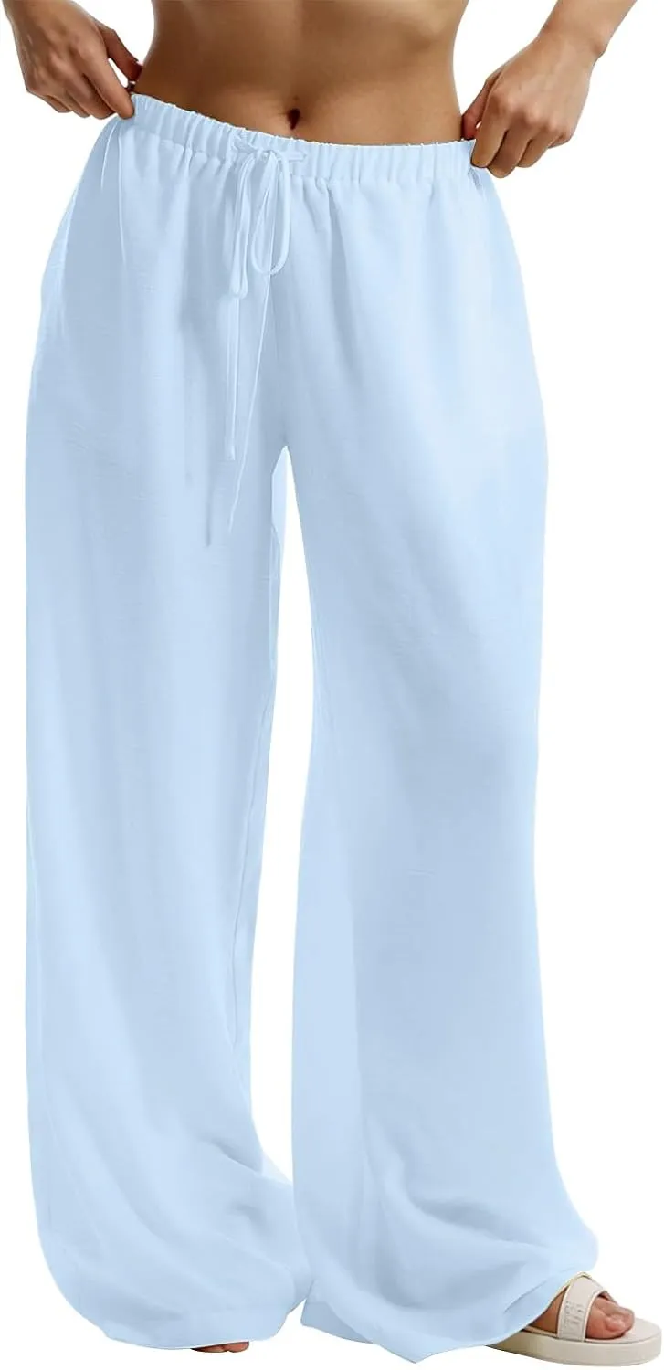 Women's Summer Casual Flowy Wide-Legged Dressy Loose Fit Fashion Pants