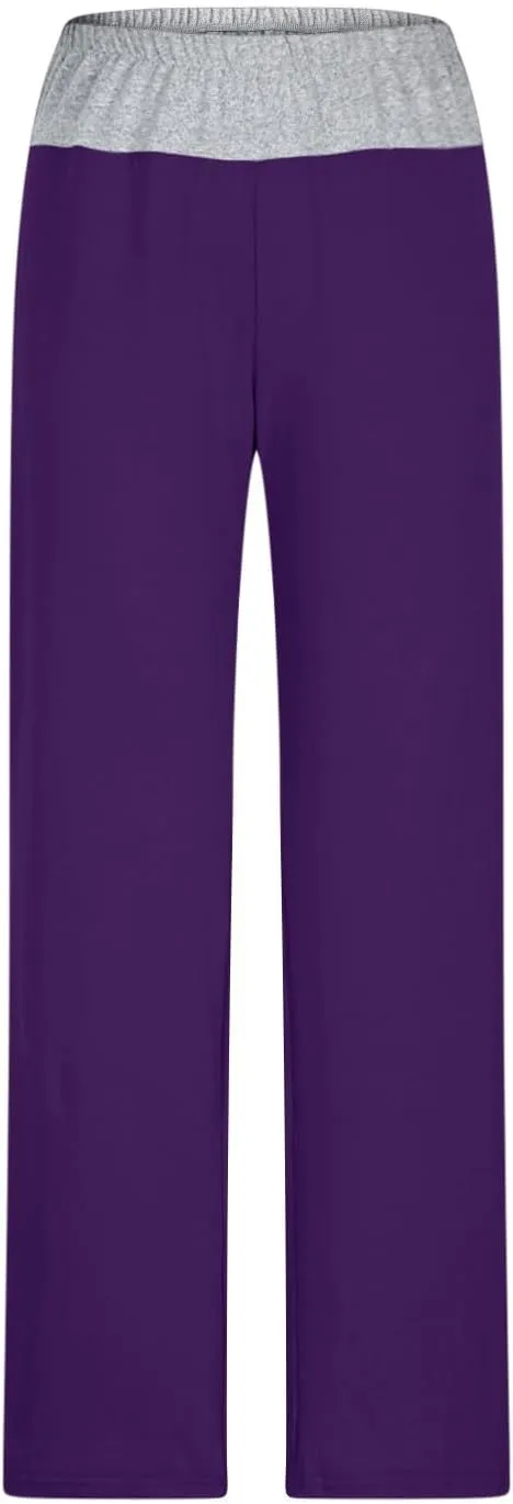 Women's Sweatpant Yoga Leggings Side Striped High Waist Stretch Comfy Jogger Gym Sport Workout Pants Trousers Slacks