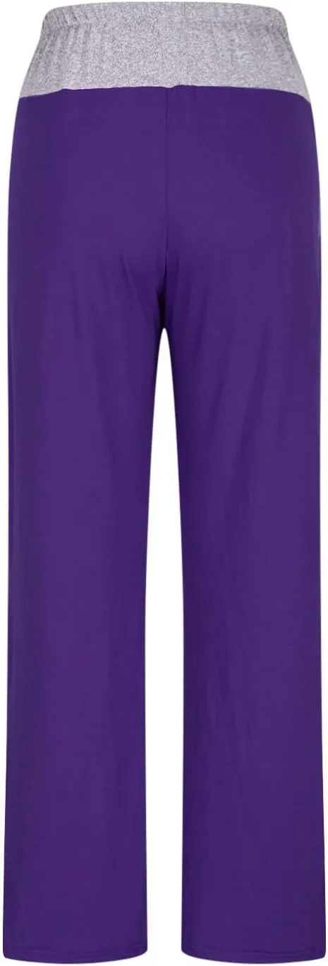 Women's Sweatpant Yoga Leggings Side Striped High Waist Stretch Comfy Jogger Gym Sport Workout Pants Trousers Slacks