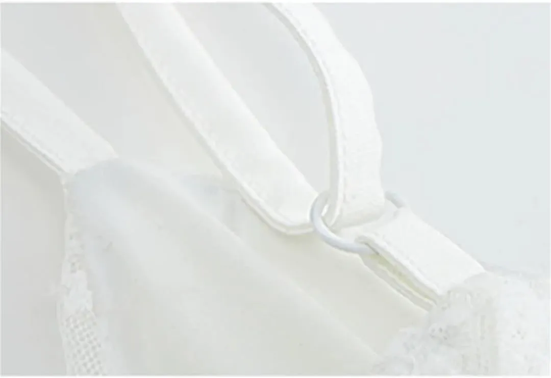 Women's Sweet Hot Girl Gentle Lace Flower Camisole Off-Shoulder Sleeveless Slim Short Suspender Tops