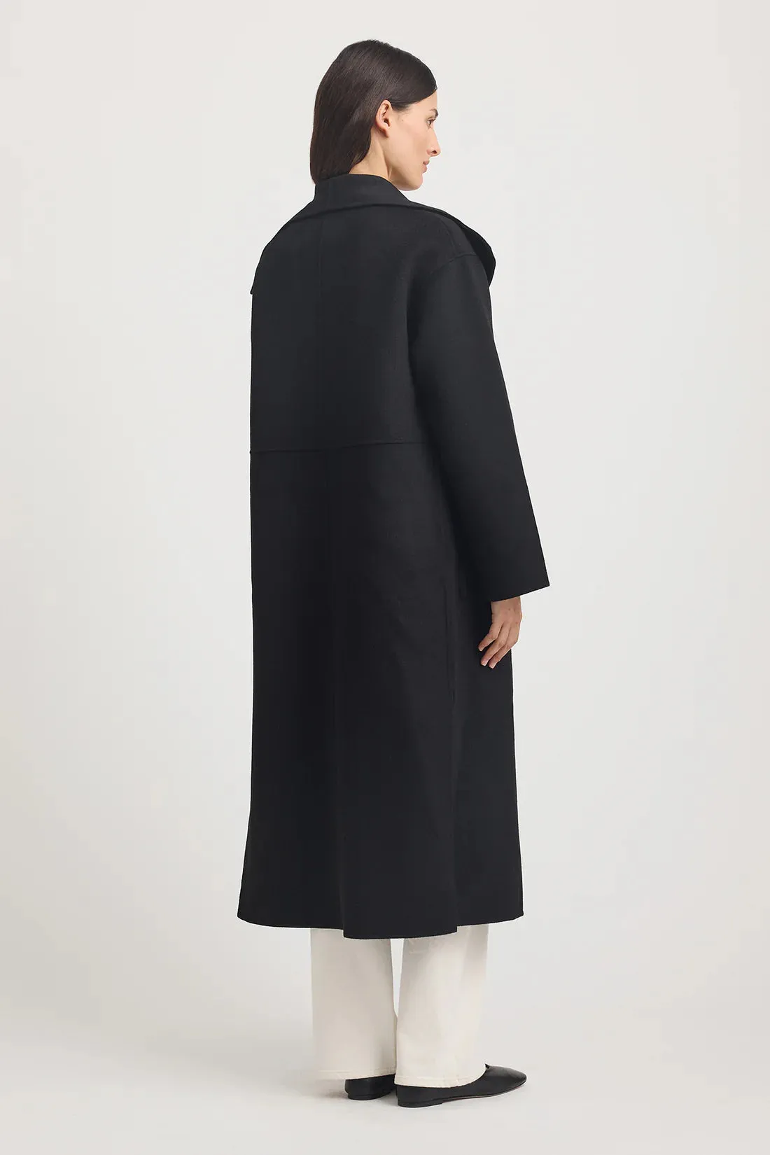 Wool Wrap Coat | Black