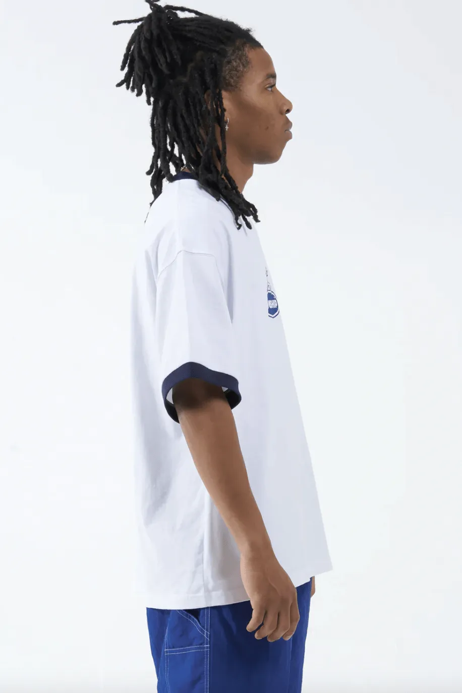 WORSHIP SUPPLIES TOMMY TWO BOX FIT OVERSIZE RINGER TEE - WHITE