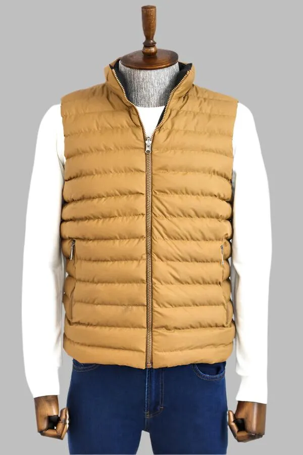 WSS Reversible Puffer Yellow Men Down Vest  - Singen