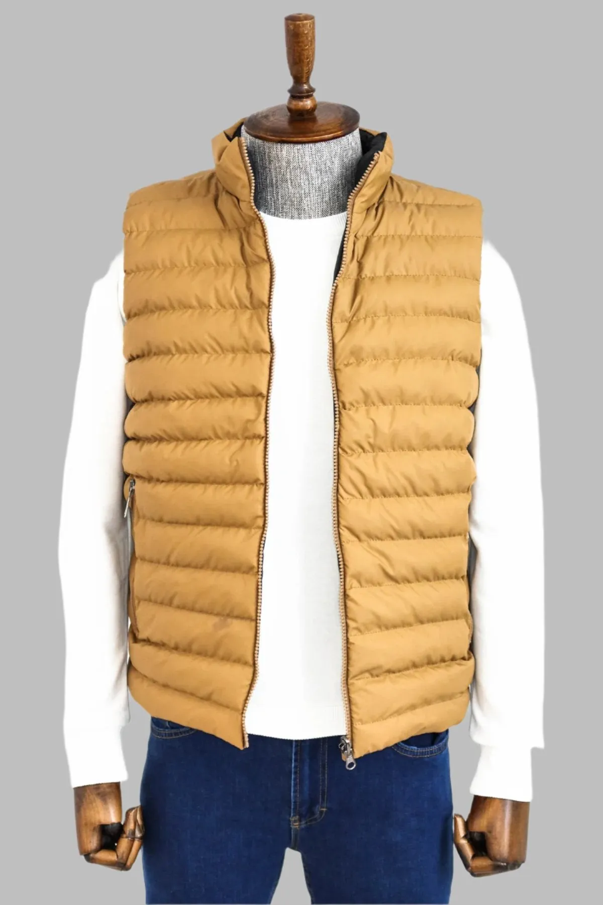 WSS Reversible Puffer Yellow Men Down Vest  - Singen