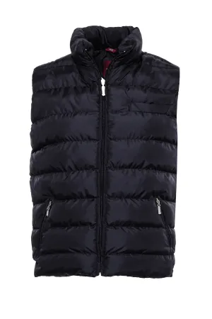 WSS Zippered Pockets Quilted Black Men Winter Down Vest  - Singen