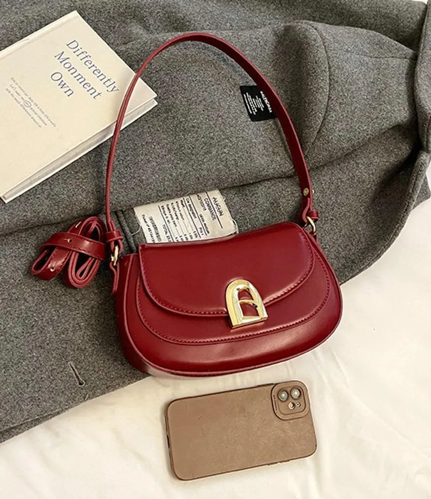 Y2k 90s Crescent Hobo Bags Women Trendy PU Leather Underarm Shoulder Bag Crossbody Phone Purse Cute Retro Tote Handbag