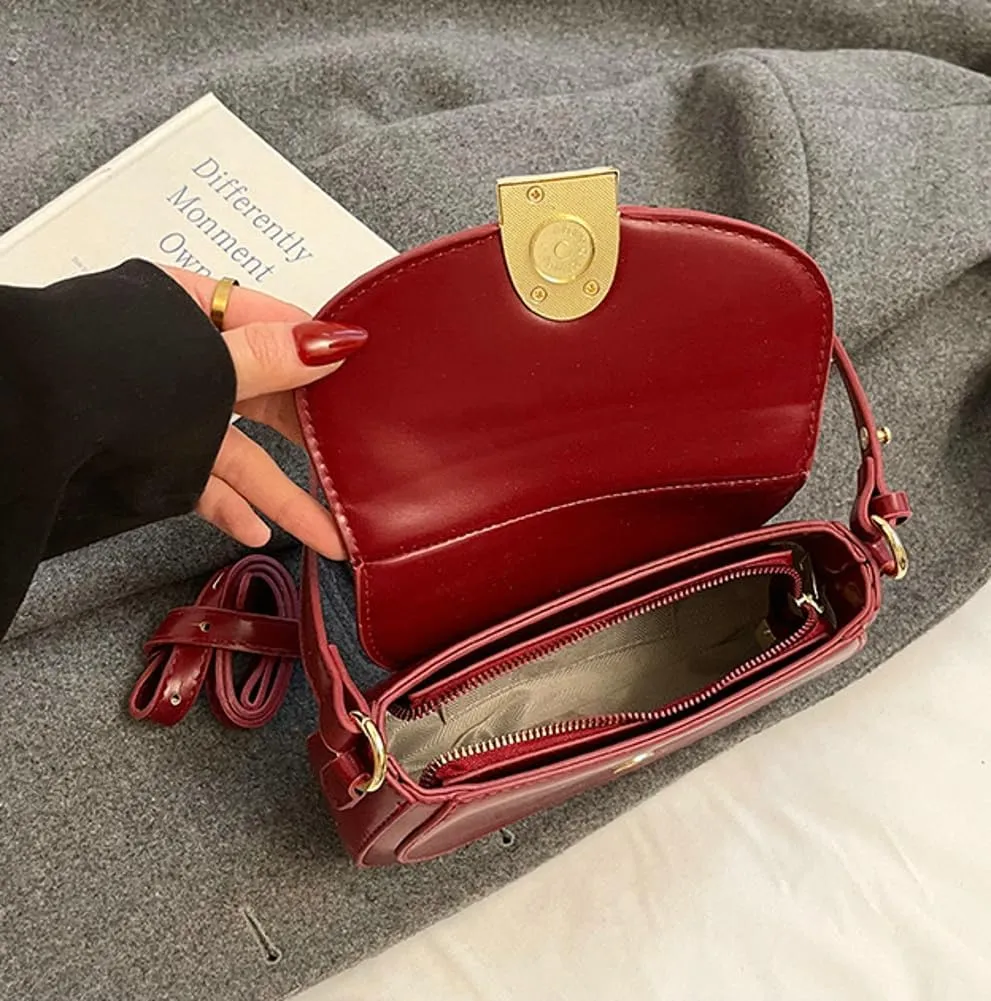 Y2k 90s Crescent Hobo Bags Women Trendy PU Leather Underarm Shoulder Bag Crossbody Phone Purse Cute Retro Tote Handbag