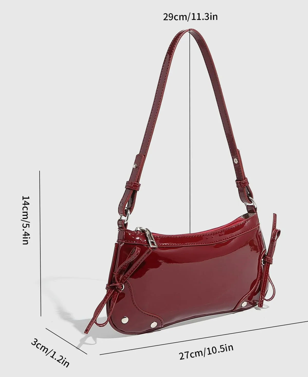 Y2k Crescent Hobo Bags Women 90s Trendy PU Leather Underarm Shoulder Bag Cute Crossbody Phone Purse Retro Tote Handbag