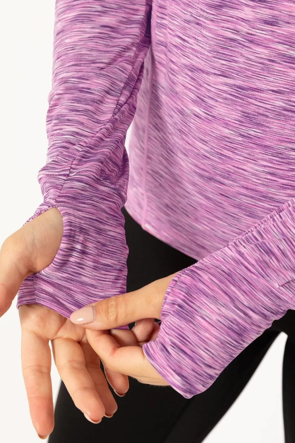 Zengjo Womens Quarter Zip Long Sleeve Workout Tops 1/4 Zip Running Pullover