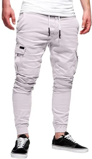 ZHUER Mens Slim Fit Sweatpants Cargo Pants Stretch Elastic Waist Jogger Pants Fashion Casual Chino Pants 2023 Fall Winter