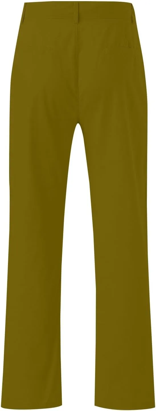 ZYXTIM Cotton Linen Trousers for Men Flat Front Lightweight Casual Work Pants Quick Dry Summer Beach Yoga Pants with Pockets